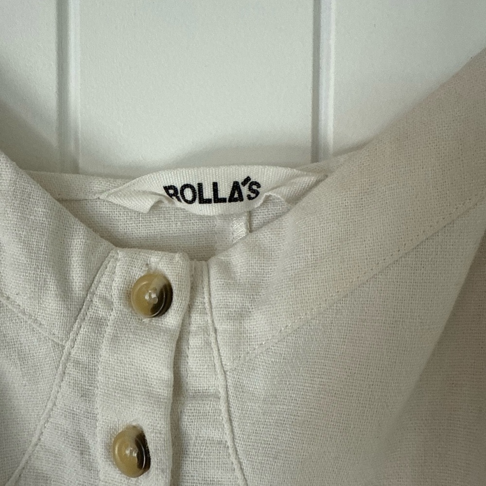 ROLLA'S Cream Midi Dress with Button Detail - Picture 4 of 8
